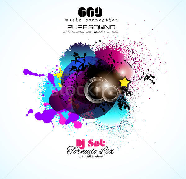 Party Club Flyer For Music Event Vector Illustration David 600x577 Party Club Flyer For Music Event Vector Illustration David