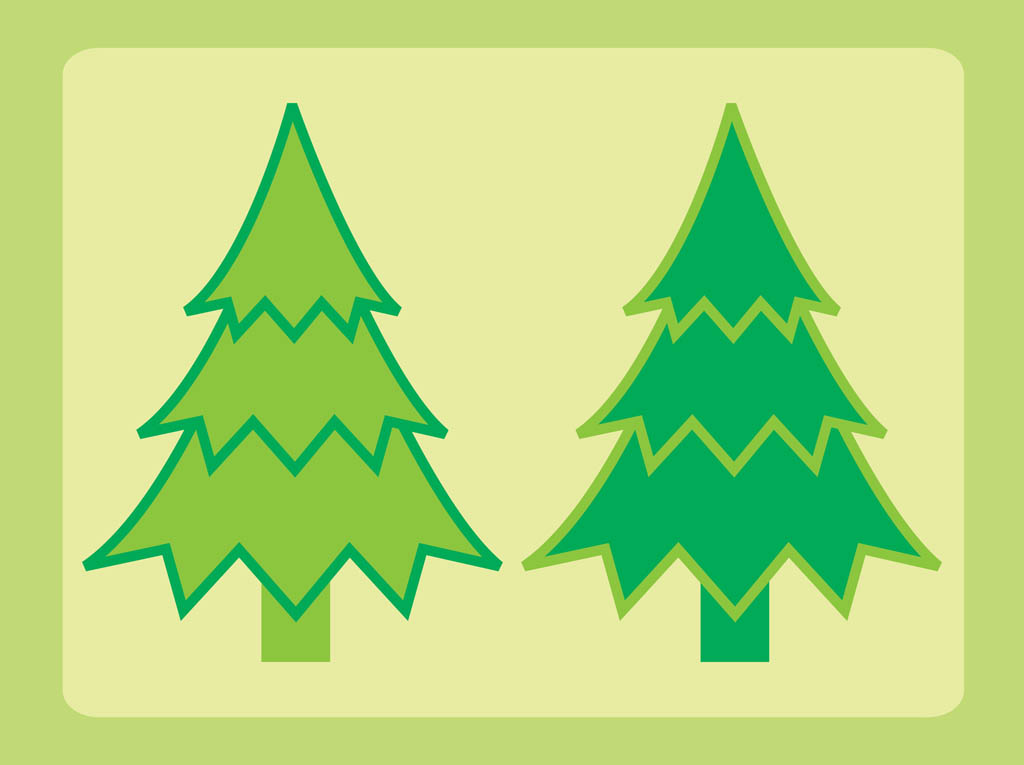 1024x765 Evergreen Trees Vector Art Graphics