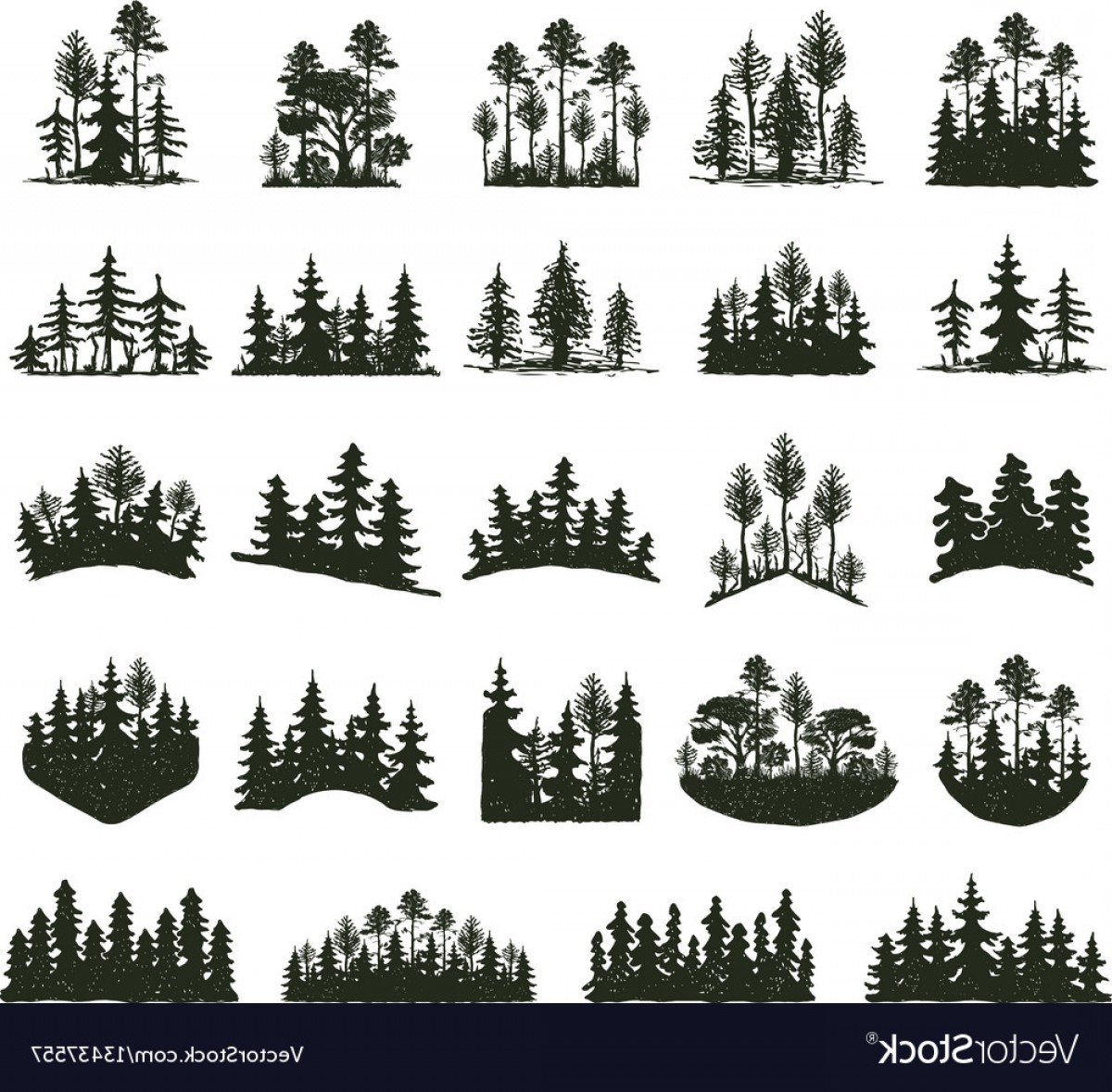 Evergreen Tree Vector at Vectorified.com | Collection of Evergreen Tree ...