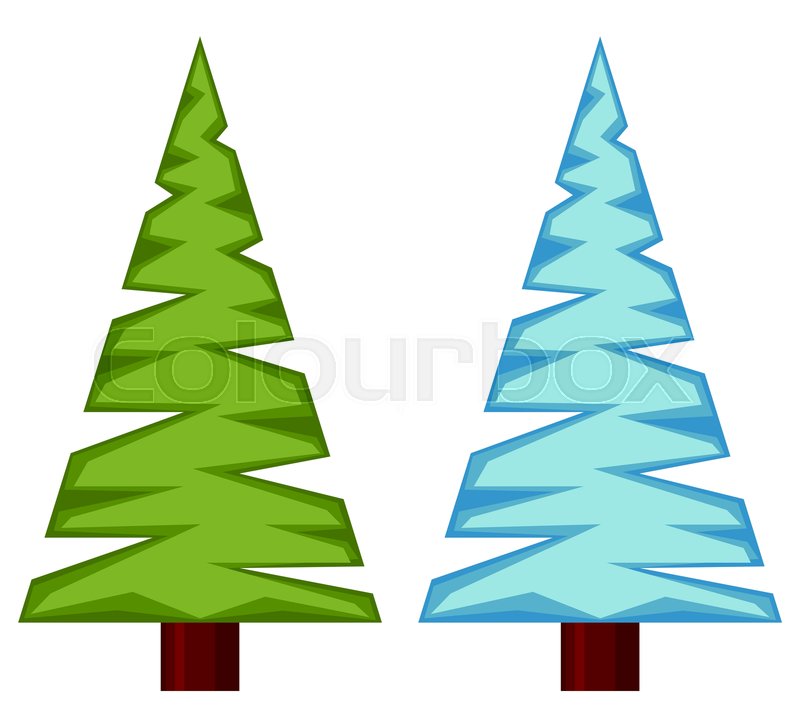 800x728 Evergreen Tree Seasonal Change Set Stock Vector Colourbox