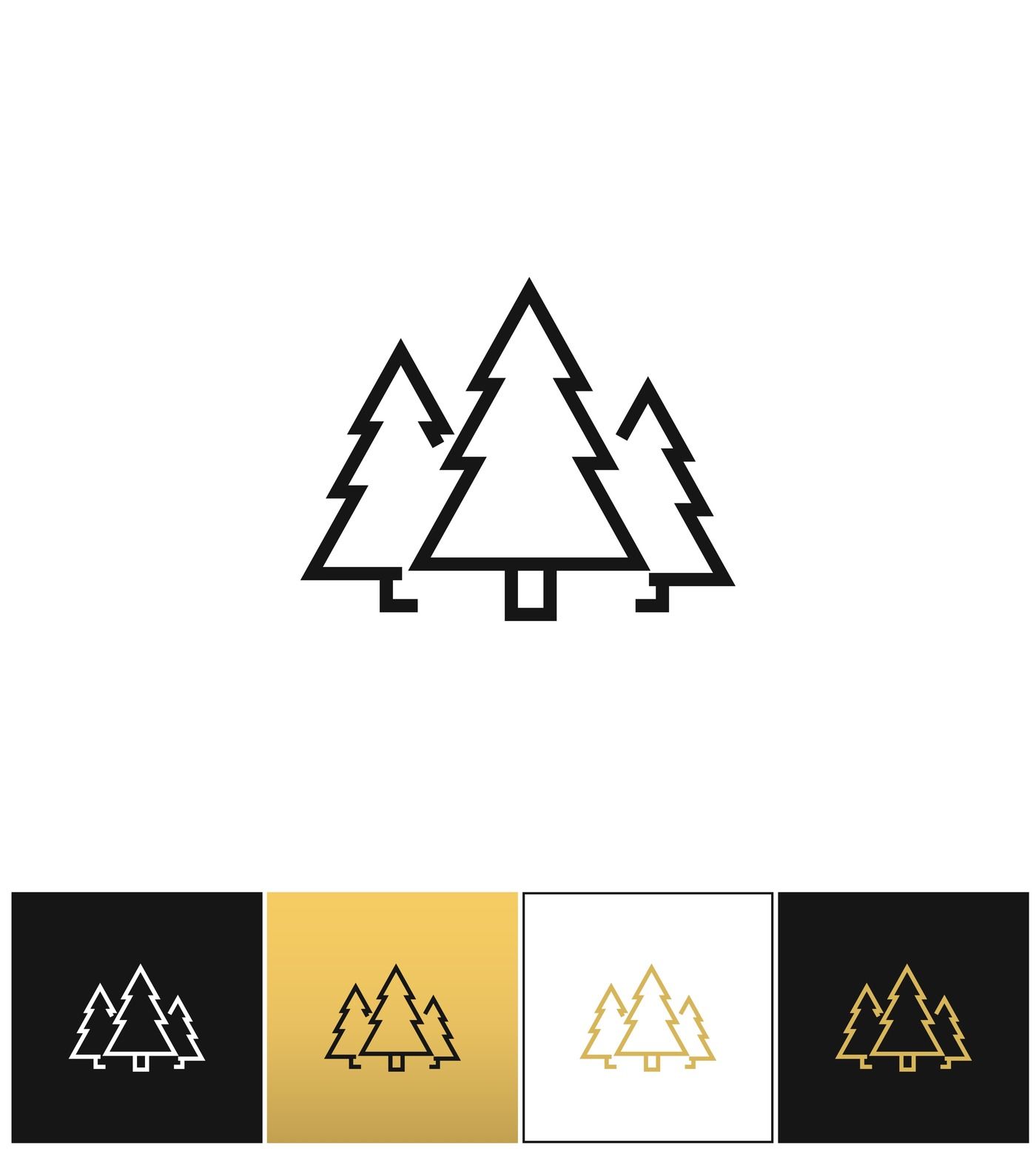 1400x1555 Forest Symbol Or Evergreen Trees Vector Icon