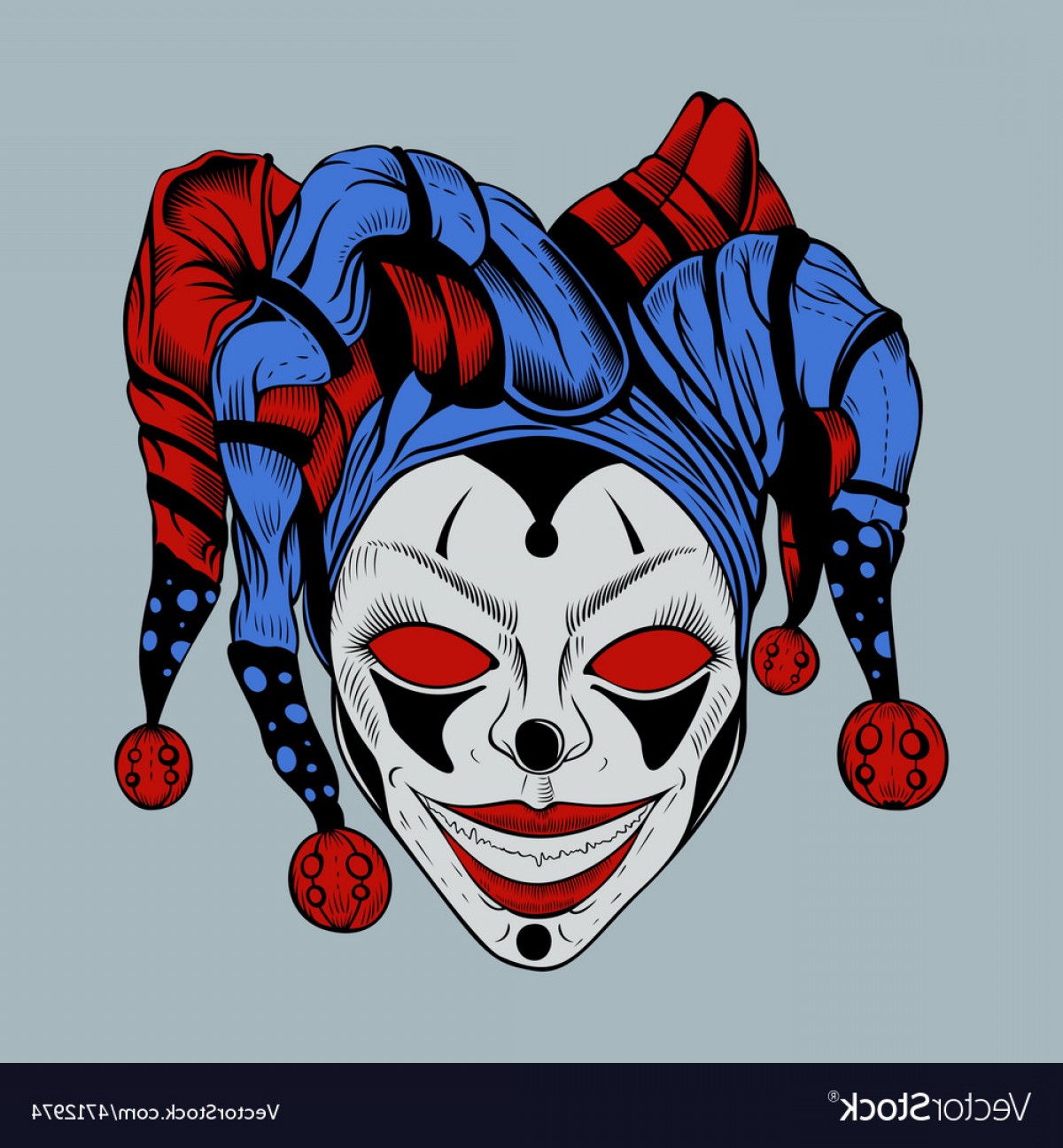 1200x1296 Evil Clown In Colored Cap Vector Cqrecords