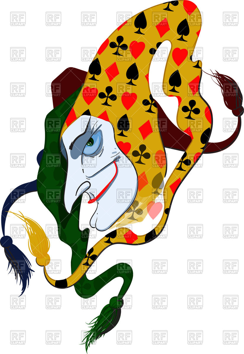 826x1200 Evil Joker Very Unkindly Smiles And Looks In Dunce Cap Vector