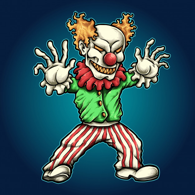 626x626 Evil Clown Halloween Horror Character Vector Premium Download