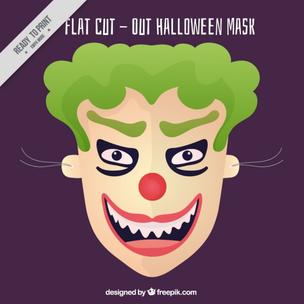 626x626 Evil Clown Mask Vector Free Download