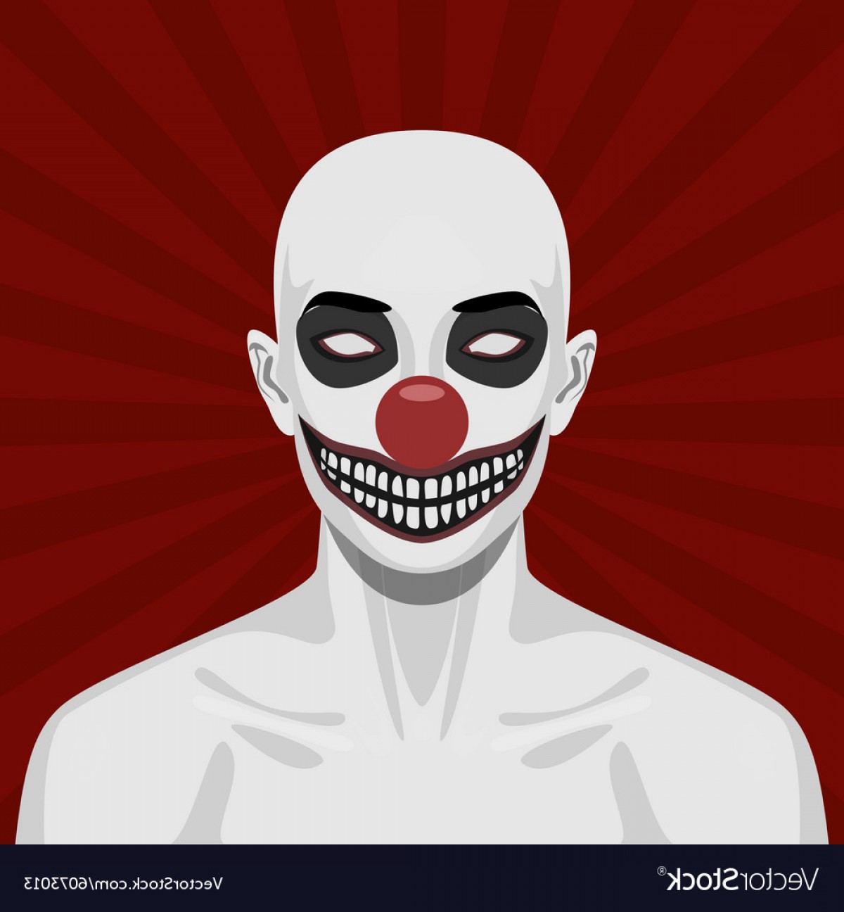 1200x1296 Bald Scary Clown With Smiling Face Vector Catchsplace