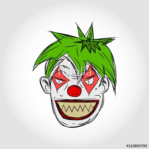 500x500 Evil Clown Face Illustration Stock Image And Royalty Free Vector