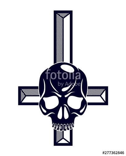 Satanic Symbol With Inverted Skull Dead Aggressive Head Of Satan 406x500 Satanic Symbol With Inverted Skull Dead Aggressive Head Of Satan