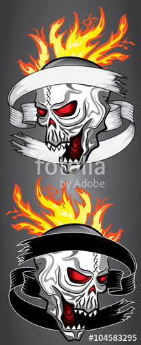 Evil Dead Halloween Skull With Fire Flames Vector Illustration 205x500 Evil Dead Halloween Skull With Fire Flames Vector Illustration