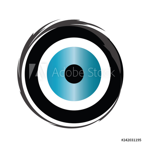 500x500 Evil Eye Vector With Black And Blue Colors Isolated On White