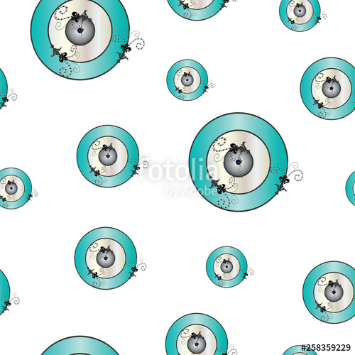 500x500 Seamless Pattern With Turquoise Evil Eye Vector Stock Image
