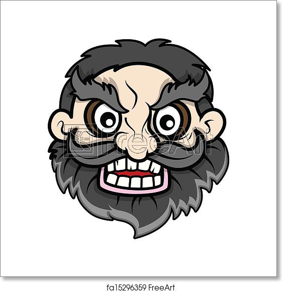 561x581 Free Art Print Of Evil Beard Face