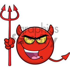 300x300 Royalty Free Rf Clipart Illustration Red Devil Cartoon Smiley Face