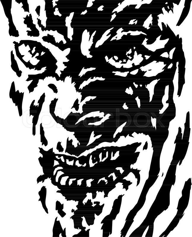 647x800 The Evil Face Of The Killer Maniac Stock Vector Colourbox