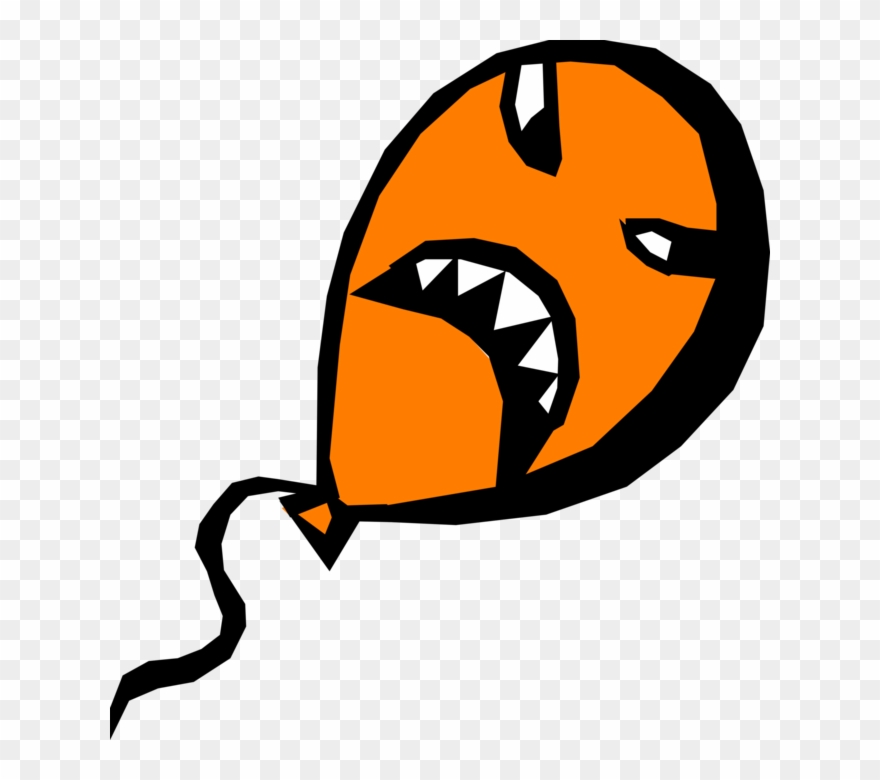 880x780 Vector Illustration Of Demonic Balloon With Evil Face Clipart