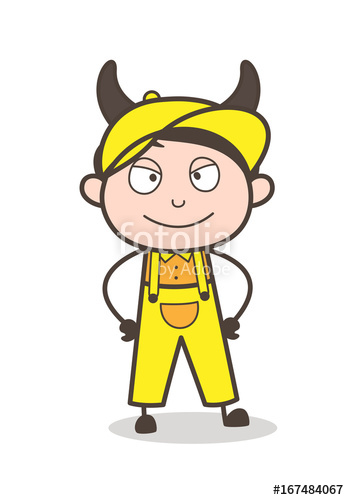 349x500 Cartoon Evil Young Boy Smiling Face Vector Stock Image