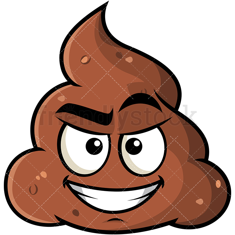 800x800 Cunning Evil Face Poop Emoji Cartoon Vector Clipart