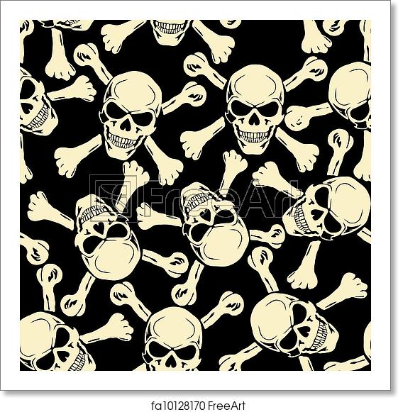 561x581 Free Art Print Of Vector Evil Skull With Bones Warning Sign