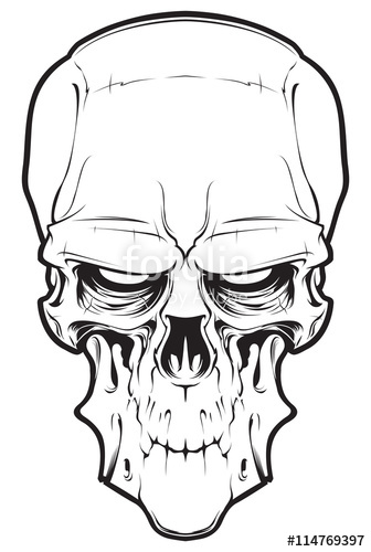 336x500 Human Cartoon Evil Skull Isolated On White Background Stock Image