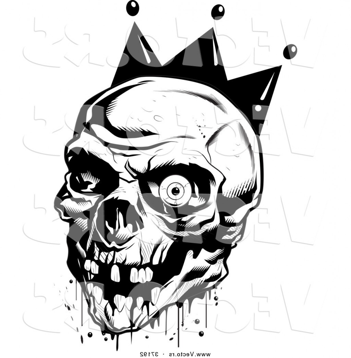 1228x1252 Joker Skull Wearing King S Crown Black And White Line Art Evil