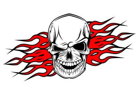 450x304 Danger Evil Skull As A Tattoo Isolated On White Royalty Free