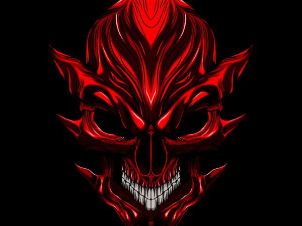 600x450 Devil Evil Skull T Shirt Template Vector Illustration