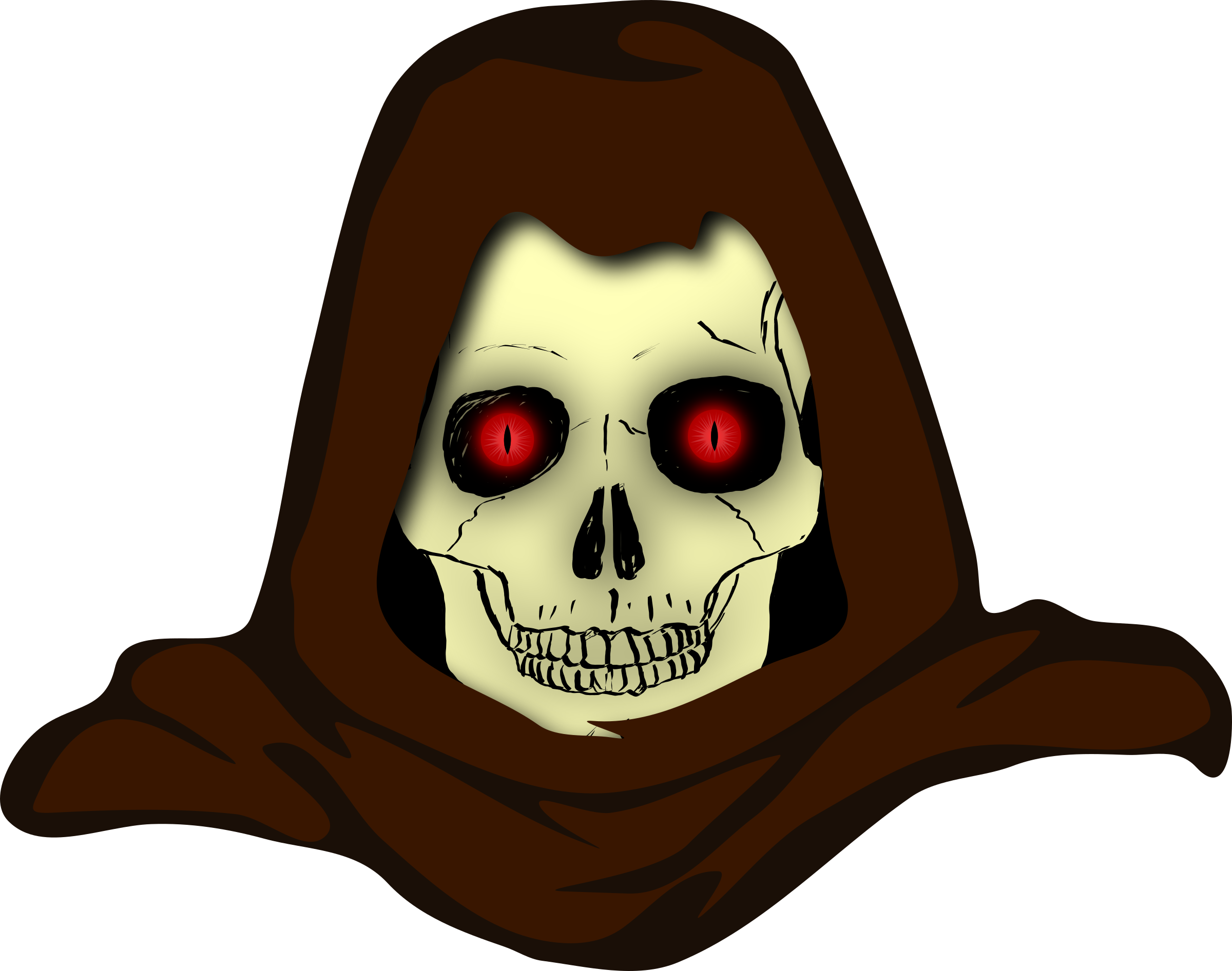 2400x1893 Evil Hooded Skull Vector Clipart Image