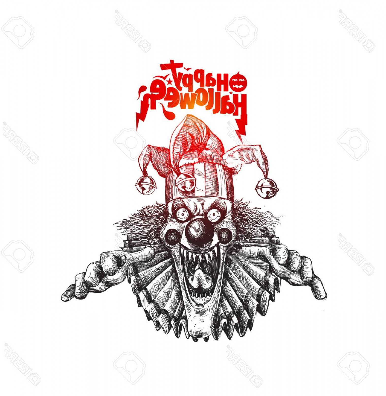 1520x1560 Photostock Vector Laughing Angry Joker Head Face Horror And Crazy