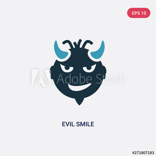500x500 Two Color Evil Smile Vector Icon From User Interface Concept