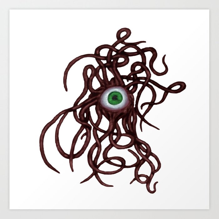 700x700 Evil Eye Halloween Creature Vector Red Art Print