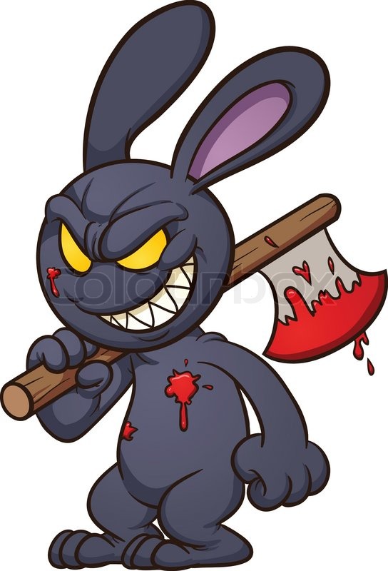 544x800 Evil Cartoon Black Bunny Vector Clip Stock Vector Colourbox
