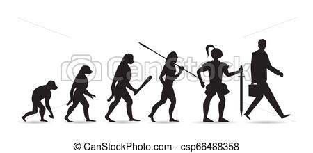 450x220 Theory Of Evolution Of Man Silhouette Human Development