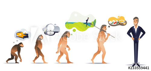 500x237 Vector Illustration Set Of Morning Evolution Of Man From Waking Up