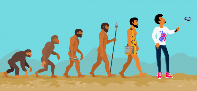 626x291 Concept Of Human Evolution From Ape To Man Vector Premium Download
