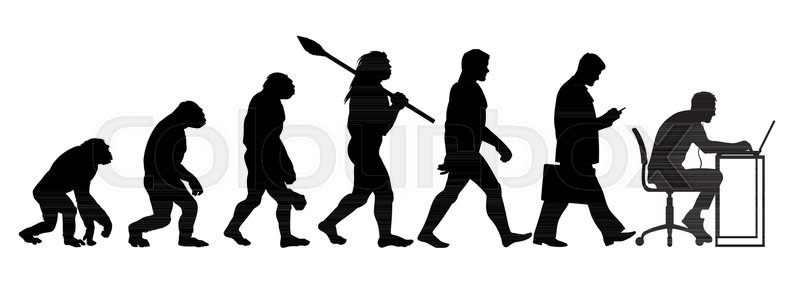 Silhouette Of Theory Of Evolution Of Stock Vector Colourbox 800x301 Silhouette Of Theory Of Evolution Of Stock Vector Colourbox