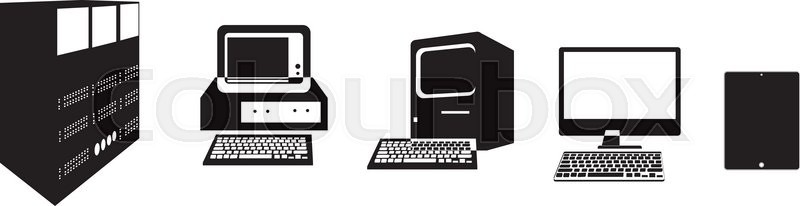 Computer Evolution Silhouette From Stock Vector Colourbox 800x206 Computer Evolution Silhouette From Stock Vector Colourbox