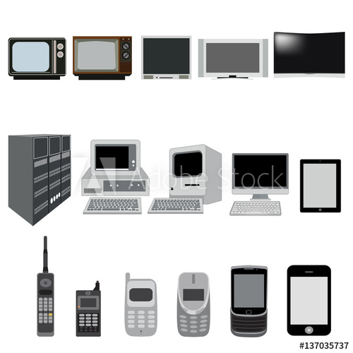 Phone, Tv And Computer Evolution Vector Icons 500x500 Phone, Tv And Computer Evolution Vector Icons