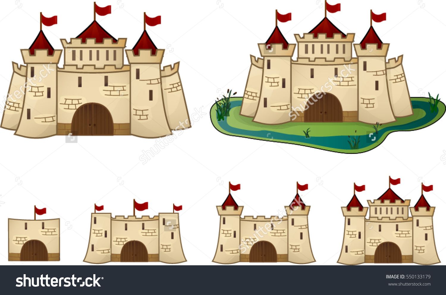 Vector Cartoon Castle For The Game, Levels Of Development 1500x993 Vector Cartoon Castle For The Game, Levels Of Development