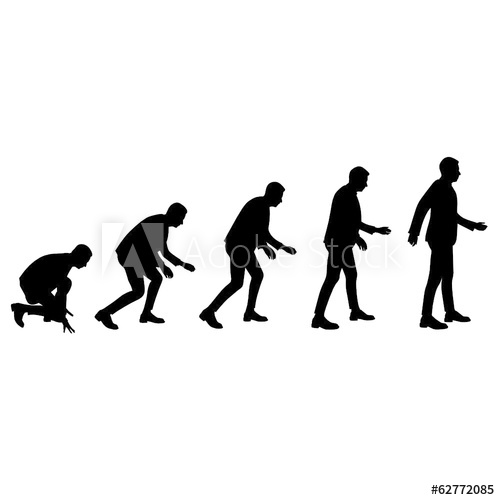 Man Evolution Vector Illustration 500x500 Man Evolution Vector Illustration