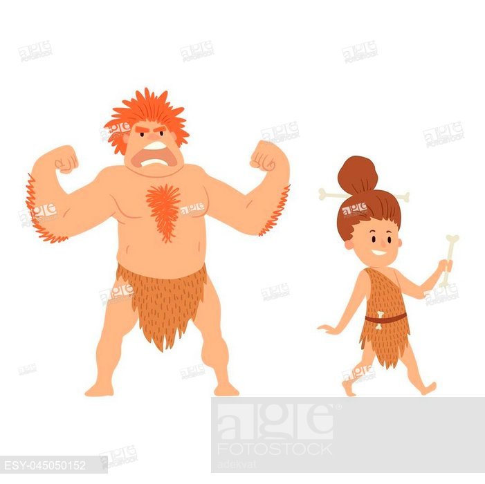 Caveman Primitive Stone Age Cartoon Neanderthal People Action 701x700 Caveman Primitive Stone Age Cartoon Neanderthal People Action