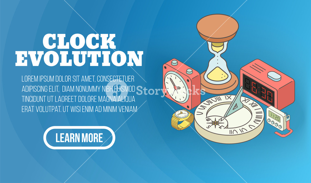 Clock Evolution Concept Banner Isometric Banner Of Clock 1000x588 Clock Evolution Concept Banner Isometric Banner Of Clock