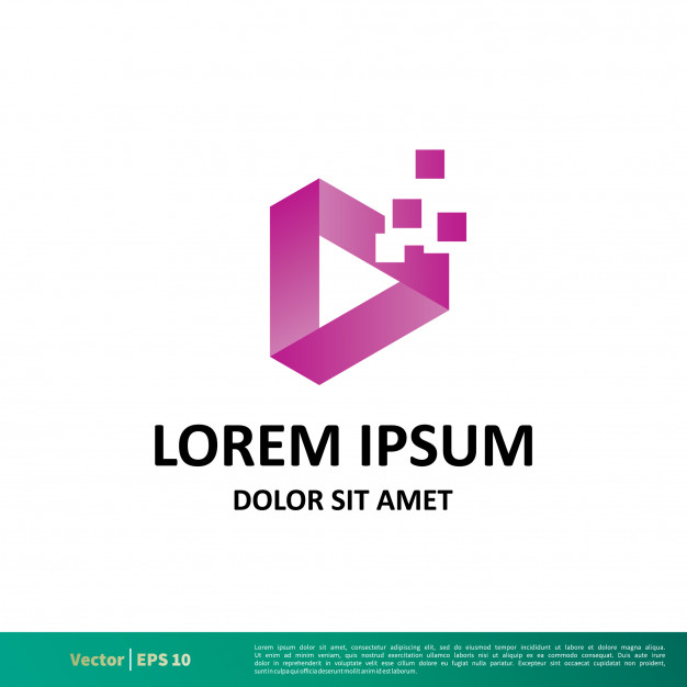 626x626 Play Button Pixel Logo Vector Template Vector Premium Download