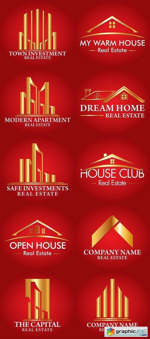 500x1125 Real Estate, Building And Construction Logo Vector Design Free
