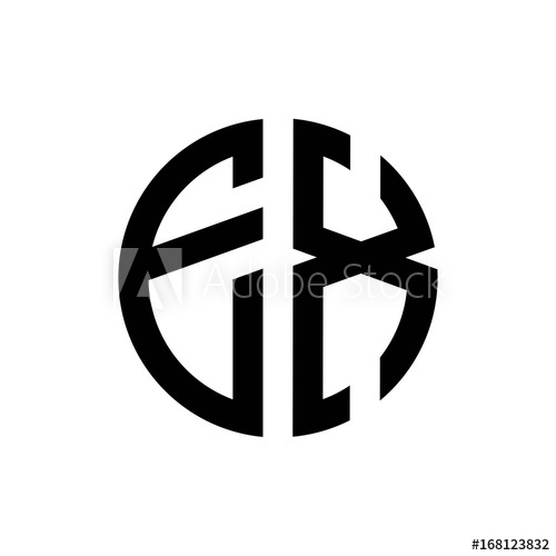 500x500 Initial Letters Logo Ex Black Monogram Circle Round Shape Vector