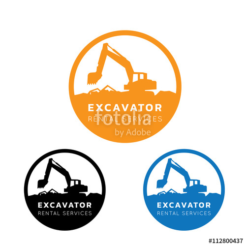 500x500 Excavator Vector Logo Template Stock Image And Royalty Free