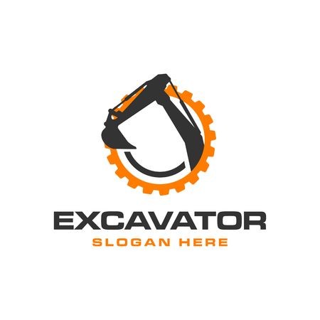 450x450 Excavator Vector Logo Template Construction Royalty Free Vector