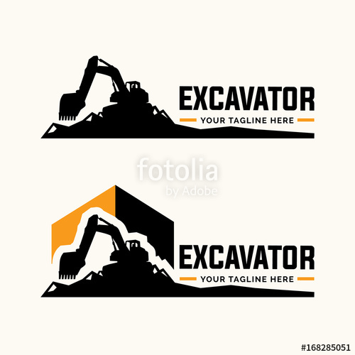 500x500 Excavator And Backhoe Logo Template Stock Image And Royalty Free