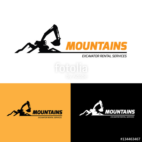 500x500 Backhoe And Excavator Logo Template Stock Image And Royalty Free