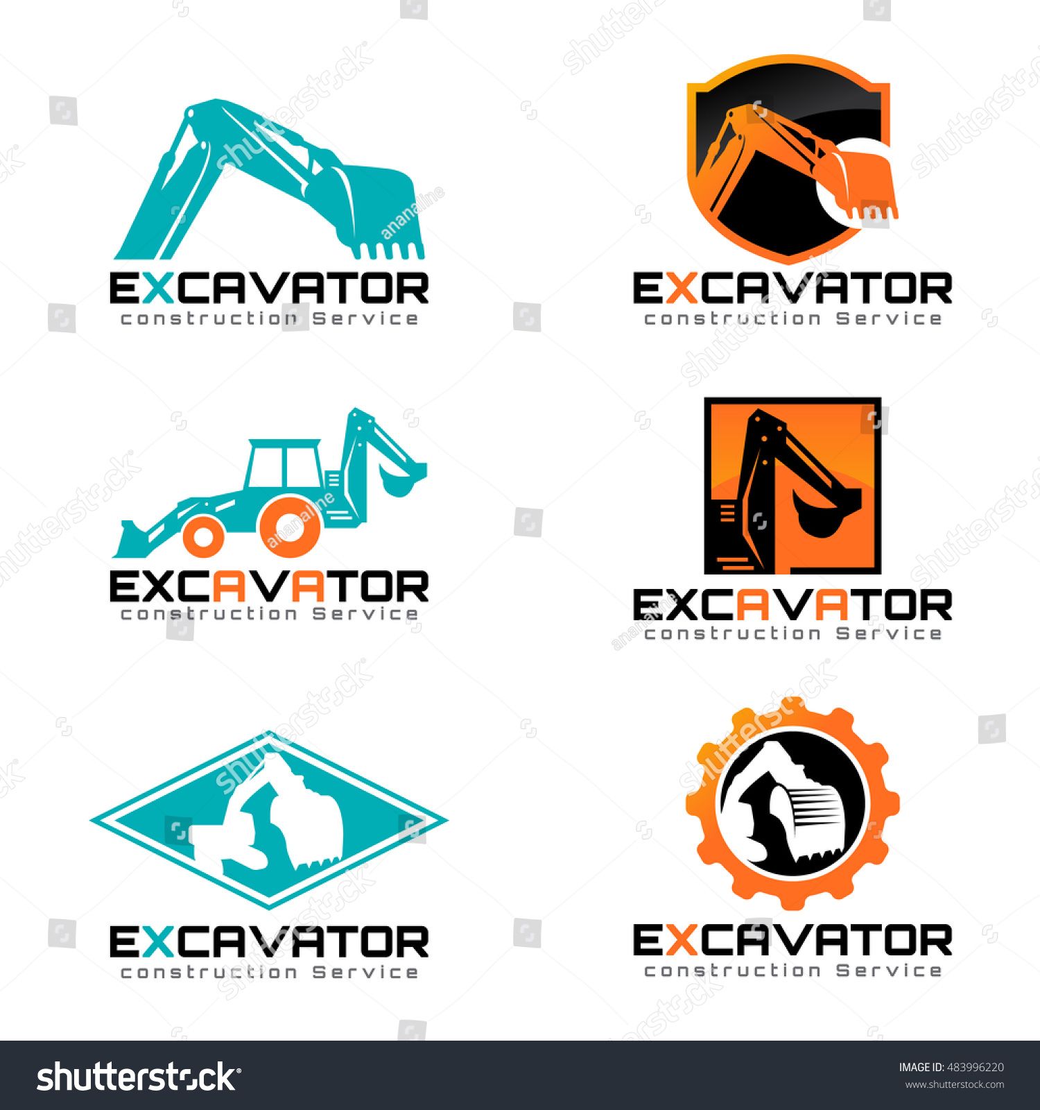 1500x1600 Excavator And Backhoe Logo Vector Illustration Set Design Maken