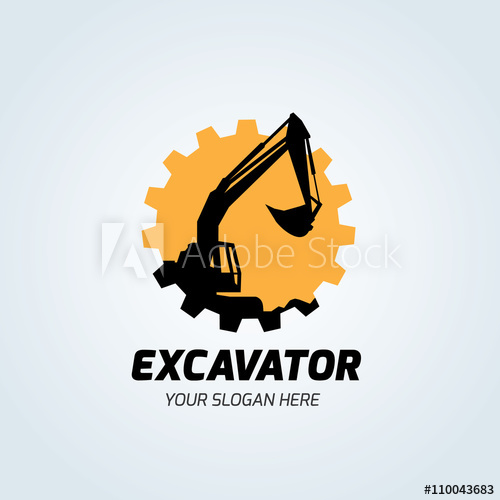 500x500 Excavator Logo,building Equipment Company Logo,vector Logo
